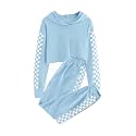 Meikulo Kids 2 Piece Outfits Girls Crop Tops Hoodies Long Sleeve Fashion Sweatshirts and Sweatpants