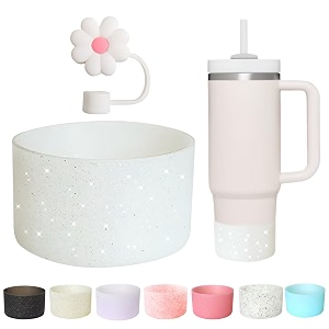 bling silicone boot for stanley quencher 3040oz tumblersilicone cup protective boot for stanley 12-24oz hydro flask bottle 295in  75cm non-slip cup bottom boot clear silver