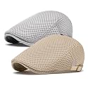 meioro Mens Breathable Mesh Summer Hat Adjustable Flat Cap Newsboy Beret Ivy Cap Irish Cabbie Fishing Hats