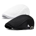 meioro Mens Breathable Mesh Summer Hat Adjustable Flat Cap Newsboy Beret Ivy Cap Irish Cabbie Fishing Hats