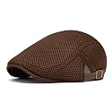 meioro Mens Breathable Mesh Summer Hat Adjustable Flat Cap Newsboy Beret Ivy Cap Irish Cabbie Fishing Hats