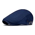 meioro Mens Breathable Mesh Summer Hat Adjustable Flat Cap Newsboy Beret Ivy Cap Irish Cabbie Fishing Hats