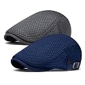 meioro Mens Breathable Mesh Summer Hat Adjustable Flat Cap Newsboy Beret Ivy Cap Irish Cabbie Fishing Hats