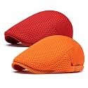 meioro Mens Breathable Mesh Summer Hat Adjustable Flat Cap Newsboy Beret Ivy Cap Irish Cabbie Fishing Hats