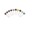 MeiSie Studded Flower Hijab Pins for Women and Girls- Pack of-10 pcs/scarf pin/brooch/needle pin/lapel pin
