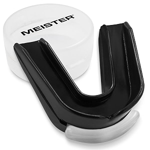 meister mma moldable double mouthguard wcase - black