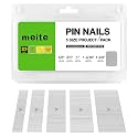 meite 23 Gauge Pin Nails, Assorted 5 Sizes (5/8", 3/4", 1", 1-3/16", 1-3/8") Micro Headless Piner Nails - Galvanized 23GA Pins Nails for Nail Gun, Ideal for Fine Woodworking (10,000 Counts)