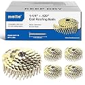 meite Roofing Nails 1-1/4 Inch 15 Degree Coil Nails Galvanized 2,880 Count