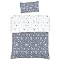 MEJU Rocket Planet Space Universe 100% Cotton Duvet Cover 43" X 59" + Pillowcase 13" X19" Bedding Set with Zipper Closure for Baby Toddler Boys Girls Crib Bed Decoration Gift (Rocket 2)