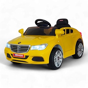 mekashi 12v ride-on car for kids 1-4 years glossy yellow