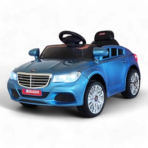 mekashi electric ride-on car for kids 14 years metallic blue