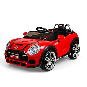 mekashi premium electric ride on cars for kids with long wheel base 1-7yrs red mks001