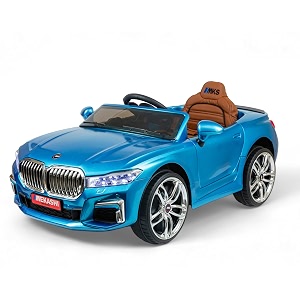 mekashi premium electric ride on cars for kids with long wheel base 1-7yrs metallic blue mks003