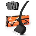 MEKER Grill Brush Bristle Free, Grill Cleaner Brush with 5 BBQ Replacement Head for Cast Iron, Stainless Steel Grates, Safe Grill Scraper Outdoor BBQ Grill, Black