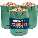 MEKKAPRO Lawn Bags 72 Gallon 3-Pack Heavy Duty Reusable Yard Waste Bags