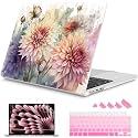 Mektron for 2026/2025/2024/2023 MacBook Air 15 INCH M5 A3448 /M4 A3241 /M3 A3114 /M2 A2941 Case, Printed Plastic Hard Shell Cover with 15.3" Liquid Retina Display Touch ID, Watercolor Dahlias