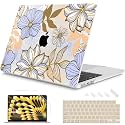 Mektron for 2026/2025/2024/2023 MacBook Air 15 INCH M5 A3448 /M4 A3241 /M3 A3114 /M2 A2941 Case, Printed Plastic Hard Shell Cover with 15.3" Liquid Retina Display Touch ID, Abstract Floral