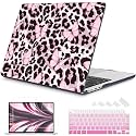 Mektron for 2026/2025/2024/2023 MacBook Air 15 INCH M5 A3448 /M4 A3241 /M3 A3114 /M2 A2941 Case, Printed Plastic Hard Shell Cover with 15.3" Liquid Retina Display Touch ID, Leopard Pink Butterfly