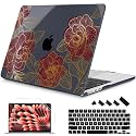 Mektron for 2026/2025/2024/2023 MacBook Air 15 INCH M5 A3448 /M4 A3241 /M3 A3114 /M2 A2941 Case, Printed Plastic Hard Shell Cover with 15.3" Liquid Retina Display Touch ID, Golden Rose