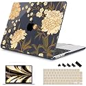 Mektron for 2026/2025/2024/2023 MacBook Air 15 INCH M5 A3448 /M4 A3241 /M3 A3114 /M2 A2941 Case, Printed Plastic Hard Shell Cover with 15.3" Liquid Retina Display Touch ID, Peony Flowers C186