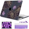 Mektron for 2026/2025/2024/2023 MacBook Air 15 INCH M5 A3448 /M4 A3241 /M3 A3114 /M2 A2941 Case, Printed Plastic Hard Shell Cover with 15.3" Liquid Retina Display Touch ID, Golden Dahlia Flowers