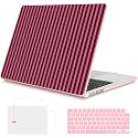 Mektron for 2026/2025/2024/2023 MacBook Air 15 INCH M5 A3448 /M4 A3241 /M3 A3114 /M2 A2941 Case, Printed Plastic Hard Shell Cover with 15.3" Liquid Retina Display Touch ID, Striped MK028