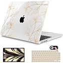 Mektron for 2026 MacBook Air 13-inch M5 Laptop Case A3449 with 13.6-inch Liquid Retina Display Fits 2025 A3240 M4 2024 A3113 M3 2023 A2681 M2 Printed Shell for MacBook Air 13.6", Gold Flower S718