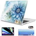 Mektron for 2026 MacBook Air 13-inch M5 Laptop Case A3449 with 13.6-inch Liquid Retina Display Fits 2025 A3240 M4 2024 A3113 M3 2023 A2681 M2 Shell for MacBook Air 13.6", Watercolor Blue Flower