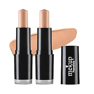 mekup by coloressence starlet panstick  waterproof concealer  smooth matte finish  full coverage concealer  concealer stick  suitable for all skin types  combo of 2  fair peach