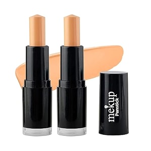 mekup by coloressence starlet panstick  waterproof concealer  smooth matte finish  full coverage concealer  concealer stick  suitable for all skin types  combo of 2  fair ivory