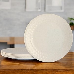 melamine dinner plates  round full plate serving set  unbreakable plates  plates for breakfast lunch dinner  plates for home office restaurant  set of 6  11 inch39s ivory