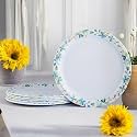 Melamine Dinner Plates | Round Full Plate Serving Set | Unbreakable Plates | Plates for Breakfast, Lunch, Dinner | Plates for home, Office, Restaurant | Set of 6 | 11 Inch's (Blue mat finish)