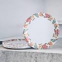 Melamine Dinner Plates | Round Full Plate Serving Set | Unbreakable Plates | Plates for Breakfast, Lunch, Dinner | Plates for home, Office, Restaurant | Set of 6 | 11 Inch's (Floral mat finish)