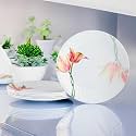Melamine Dinner Plates | Round Full Plate Serving Set | Unbreakable Plates | Plates for Breakfast, Lunch, Dinner | Plates for Home, Office, Restaurant | Set of 6 | 11 Inch's (Tulip)