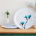 Melamine Dinner Plates | Round Full Plate Serving Set | Unbreakable Plates | Plates for Breakfast, Lunch, Dinner | Plates for home, Office, Restaurant | Set of 6 | 11 Inch's (Sea green)