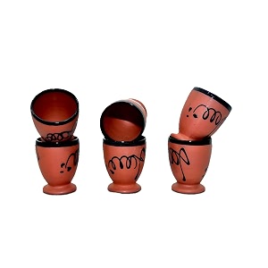 earthenware terracotta glazed jugs set of 6