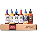 Melinda's Dipping Sauce Gift Set with Ghost Pepper Black Truffle, Buffalo Ranch, Pizza Ranch, Polynesian, Korean Gochujang & Hot Habanero Honey Mustard Pepper Sauces - 12 oz, 6 Pack