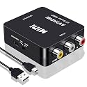 Meliya RCA to HDMI 1080P Converter - Compatible with PS1, PS2, Wii, SNES, N64, Xbox, DVD, VHS, VCR - AV to HDMI Converter, Supports PAL/NTSC - 1080P Output with USB Power Cable