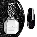 MelodySusie Black Gel Nail Polish, 0.5fl oz Nails Soak Off UV LED Black Shimmer Gel Polish Gift for Women Nail Art Manicure Salon DIY Nail Design Decoration at Home-1760