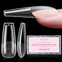 MelodySusie Long Coffin Apex Nail Tips, 15 Sizes 150Pcs