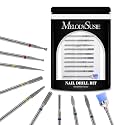 MelodySusie Diamond Cuticle Nail Drill Bits Set 10pcs, 3/32''(2.35mm) Professional Efile Nail Bit Fine Grit for Acrylic Gel Nails Prep, Nail Art Tools for Manicure Pedicure Home Salon Use