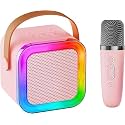 MelodySusie Nail Drill Kids Adults with Wireless Mics Portable K-a-r-a-o-k-e B-l-u-e-t-o-o-t-h Speaker &amp; Dynamic Lights Birthday Gift for Girls, Boys &amp; Toddlers Ages 4,5,6,7,8,9,10,12+ Year Old Home Outdoor Travel (Mu