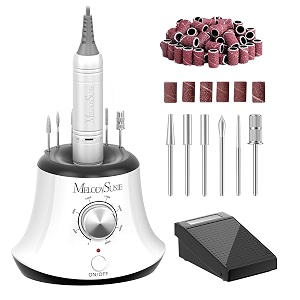 melodysusie scarlet 30000 rpm nail drill - high speed low heat low noise low vibration professional electric file for shaping buffing removing gel nail polish of the natural nails and acrylics