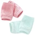 MELVIS Baby Knee Guard for Crawling (2 Pairs), Anti-Slip Silicone Knee & Elbow Pads, Stretchable Breathable Cotton Leg Warmers for Infants & Toddlers, Knee Protector for Baby Boys & Girls