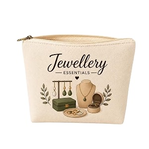 meman canvas printed zipper pouch for women amp girls travel jewelry amp makeup organizer storage bag for rings earrings necklaces cosmetics amp essentials jewellery bag 
