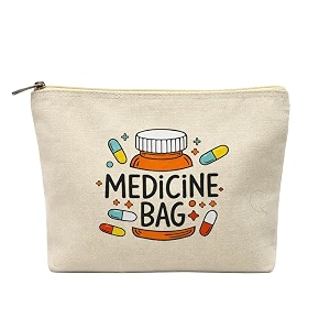 meman medicine bag canvas pouch with zipper travel medical organizer for medicines tablets first aid amp toiletries multipurpose utility storage pouch