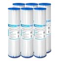 Membrane Solutions 20 Micron Pleated Polyester Sediment Water Filter 10"x2.5" Replacement Cartridge Universal Whole House Pre-Filter Compatible with W50PE, WFPFC3002, SPC-25-1050, FM-50-975 - 6 Pack