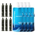 Membrane Solutions Squeezable Water Filtration System, Survival Water Purifier Kit, Portable Backpacking Gear Including Water Filter Straw and 23oz Collapsible Bottle for Hiking Camping Travel(6+4)