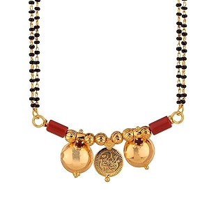 memoir brass goldplated 3 wati lakshmi coin traditional mangalsutra women tanmaniya ethnic mssv110