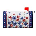 Memorial 4th of July American Large Mailbox Covers Magnetic Oversized 25x21 Inch Patriotic Wildflowers Mail Box Wraps Spring Summer Floral Post Letter Box Cover for Holiday Home Gadern Yard Decor